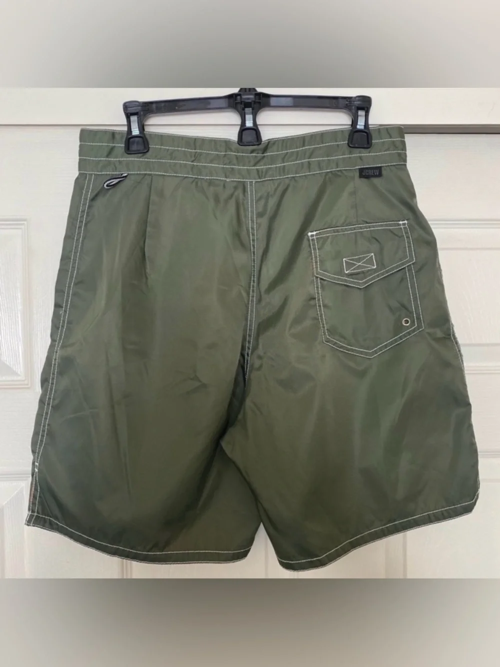 J. Crew Mens Sport Board Shorts Active Wear Swim Trunks Green Lace-up